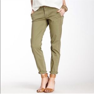 Lucky Brand Sienna Chino Army Green Studded Pants